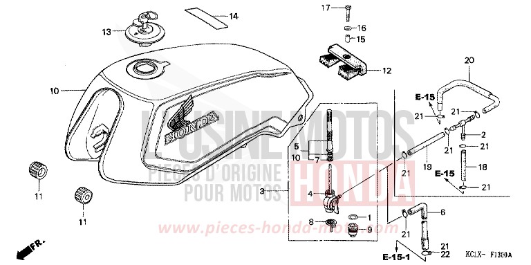 KRAFTSTOFFTANK von CB1300 Super Bold'or ABS LUMINOUS RED (R123) von 1982